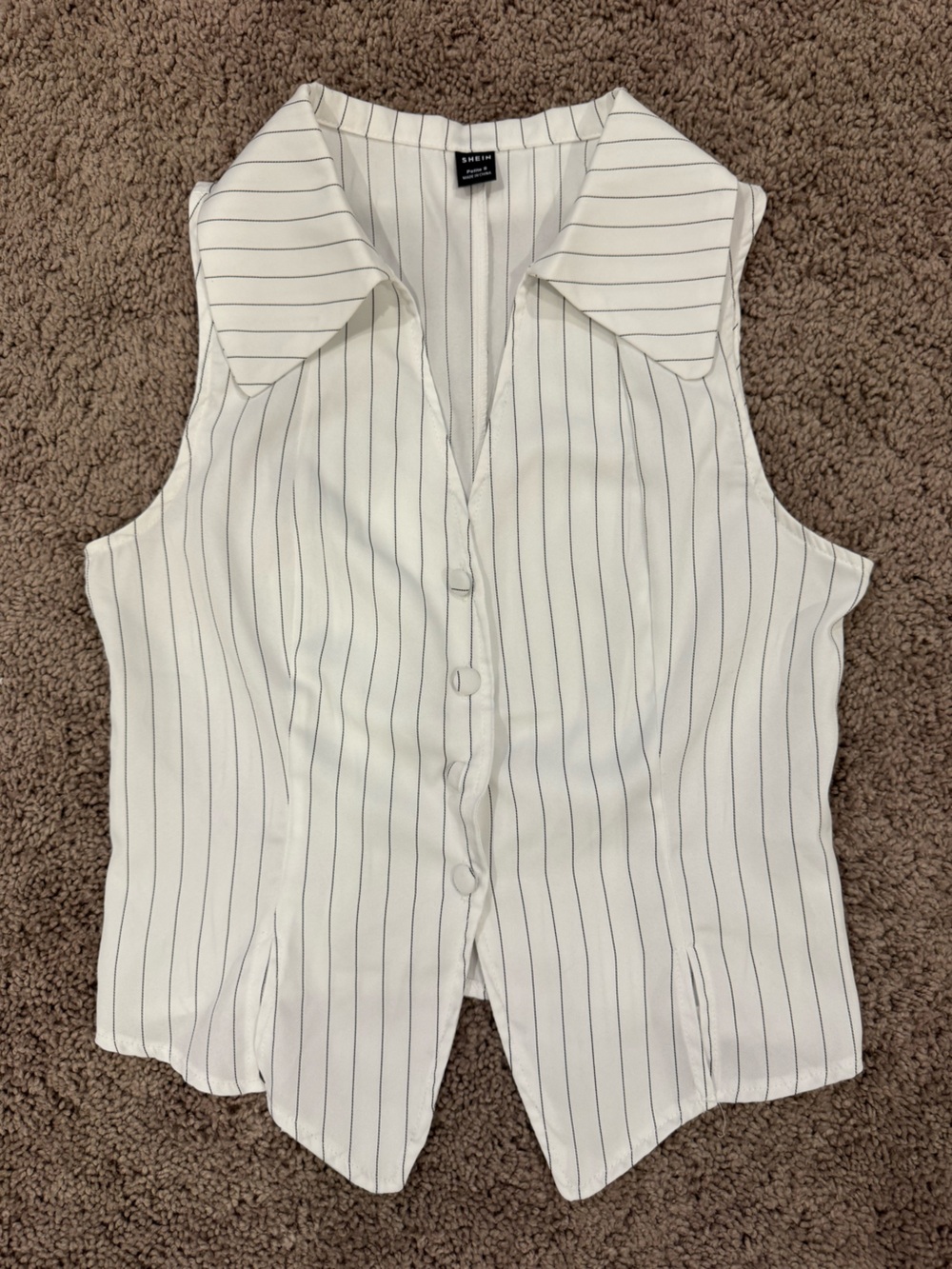 Striped button down halter top